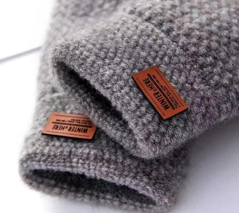 Winter Alpaca Wool Fingerless Gloves Thermal Men Knitted Half Finger Mitten Lot gallery