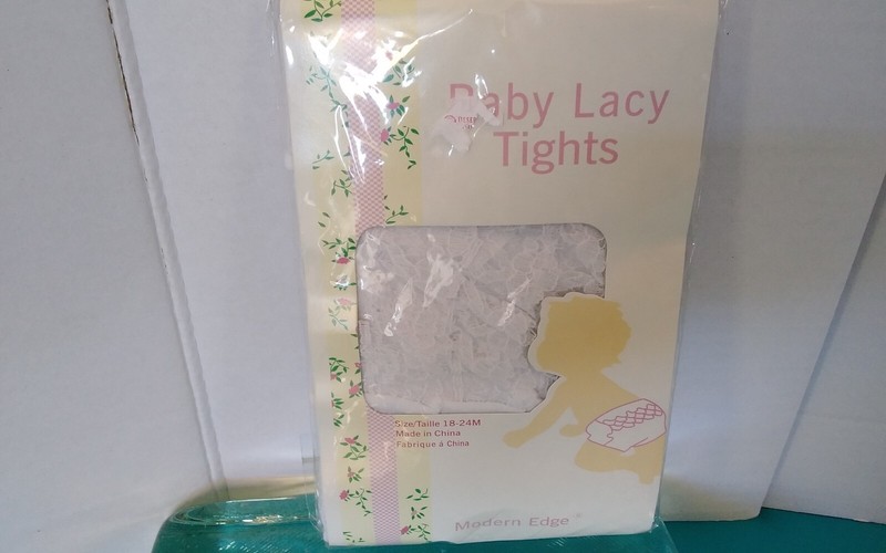 White Ruffle Lace Tights Rhumba Christening Baptism Infant Toddler 18M- 24M