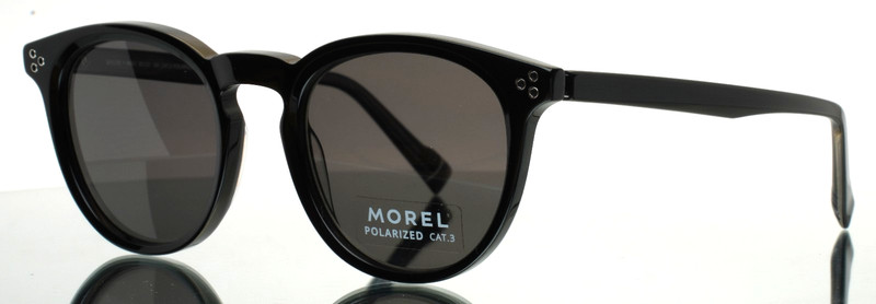 MOREL Mylos 1 NG01 Black Round Full Rim Polarized Sunglasses 50-21-145 B:45