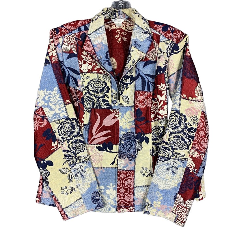 Christopher & Banks Women’s M Jacket Floral Long Sleeve Full Zip PolyesterCotton