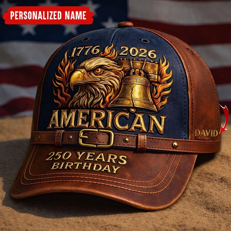 Custom USA 250th Anniversary Hat 1776–2026 Patriotic Eagle Celebration Cap