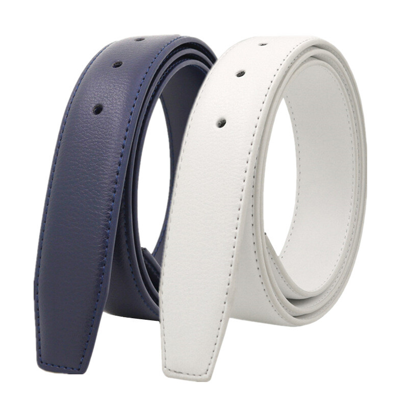 33mm Width Real Genuine Leather No Buckle Replacement Belt Men Strap Waistband gallery