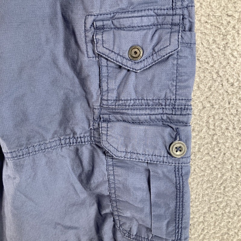 Iron Co Cargo Shorts Mens 32 Blue Ripstop Stretch Utility Pockets Casual. FLAW gallery