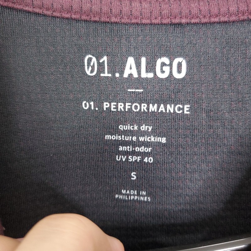 2 01 Algo Shirts Mens Large Quarter Button Long Sleeve Maroon Teal Performance gallery