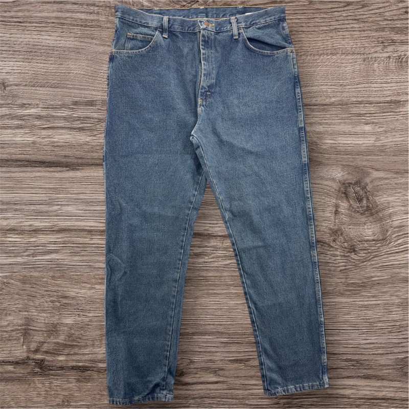 Rustler Men’s Relaxed Fit Denim Blue Jeans Cotton Pants Size 38×24 1087634TD