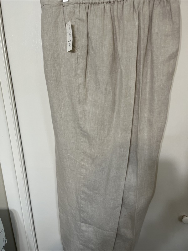 Kim Rogers Flax Linen Sz 20W Pants Pull on Elastic Back Waist Career Casual NWT gallery