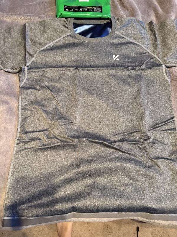 Kewlioo Men Sauna Shirt 3XL Heather Grey Sweat Enhancing Compression Workout Top