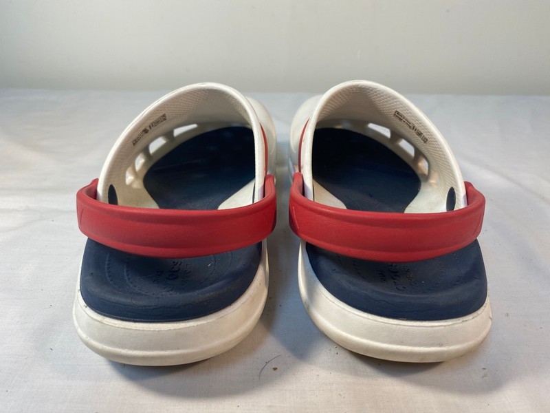 CROCS Modi Sport Clogs Sandals Unisex White Red Blue Slip On - M 5 W 7 gallery