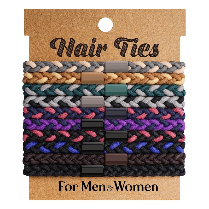 Braided Hair Ties for Thick, Curly Hair – No Crease Coils for Men’s Buns & Women
