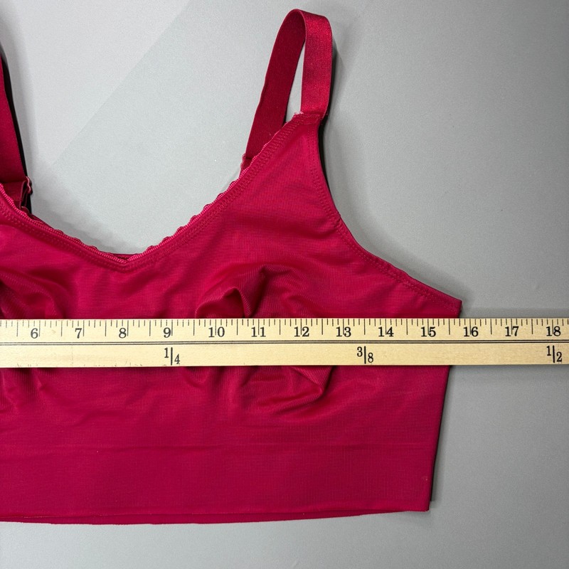 Ruby Ribbon Demiette Bra 36 Heritage 1868 Wireless Convertible Strap Pink/Red gallery