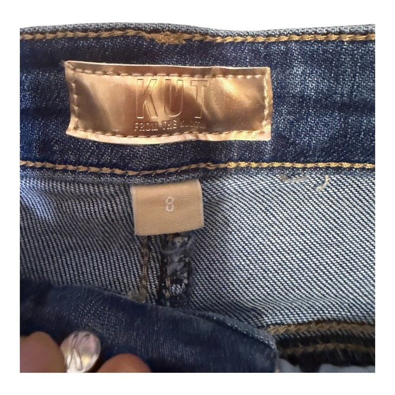 Kut from the Kloth Rachael High Rise Fab Ab Mom Jeans Blue Size 8 NEW gallery