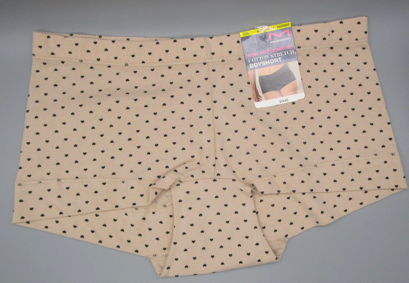 MAIDENFORM~M 6~DM0002~Almond Heart Print Dream Tailored Cotton Boyshort