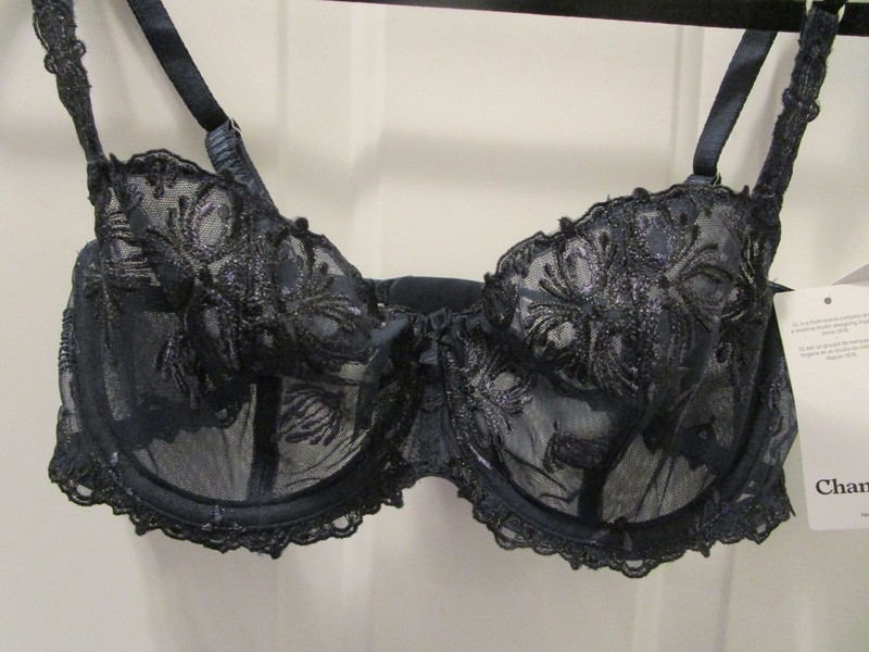 CHANTELLE CHAMPS ELYSEES LACE UNLINED DEMI BALCONETTE BRA IN BLUE STYLE 2605 gallery