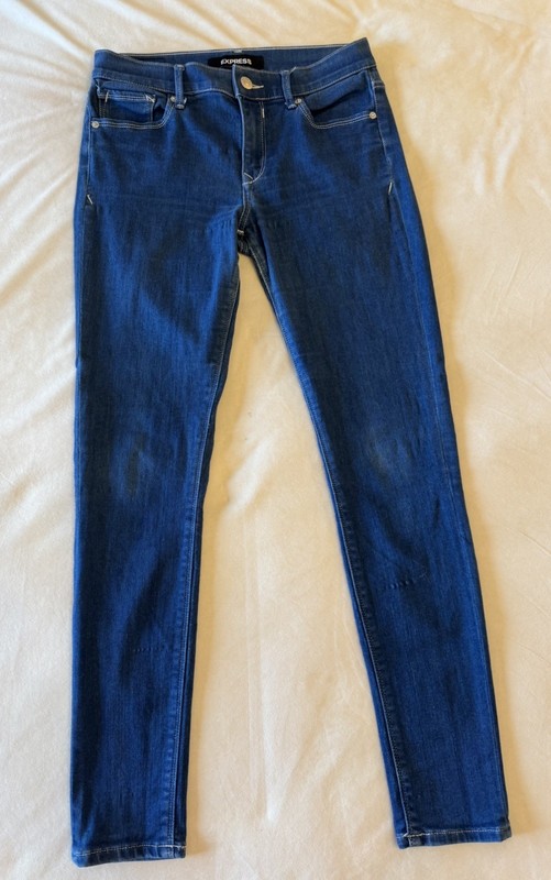 Express Performance High Rise Legging Jeans Dark Wash Blue Skinny 8R