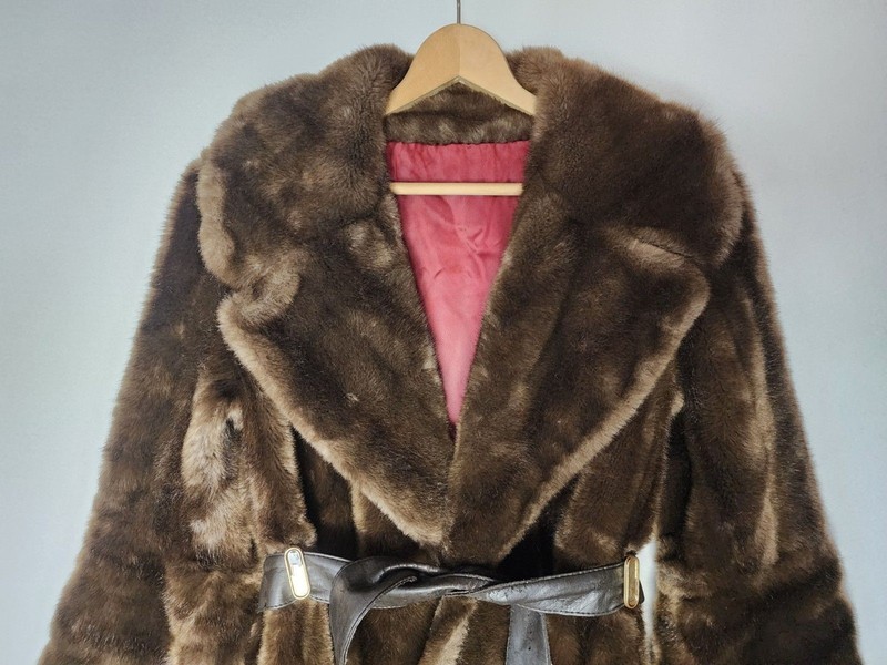 Vintage Tissavel France Faux Fur Mink Coat Jacket by Sycamore Womens Medium gallery