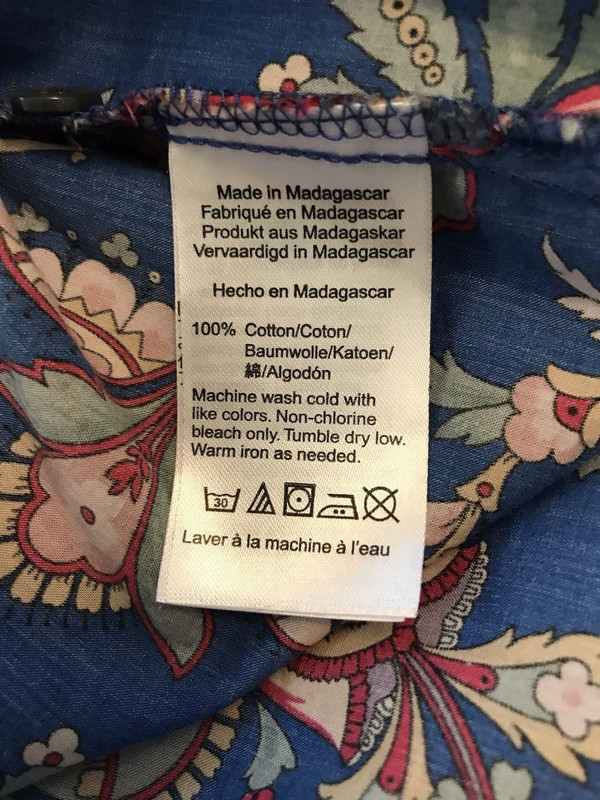J.Crew Liberty Fabric Blue Floral Popover Shirt Sz 00 Relaxed Fit Preppy gallery