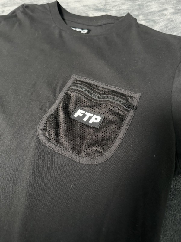 FTP Men's Black Logo Pocket T-Shirt Short Sleeve Crew Neck XL gallery