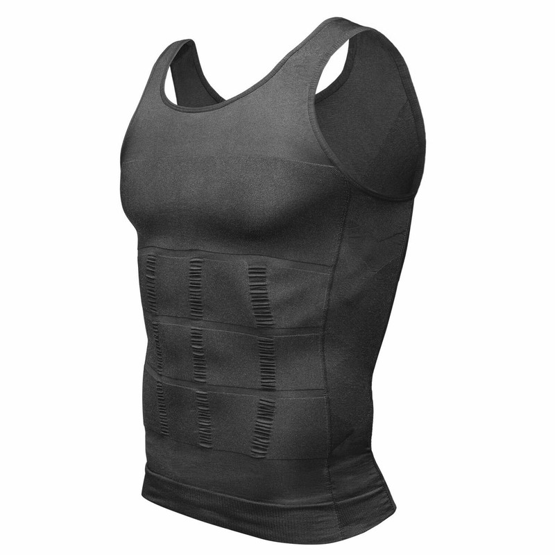 COMFREE Men’s Slimming Body Shaper Vest Moobs Chest Compression T Shirt Tank Top