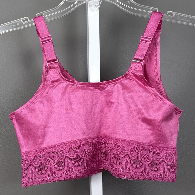 Ruby Ribbon Demiette Bra 32 Pink Satin Lace Longline Bralette NWOT Style 3033 gallery