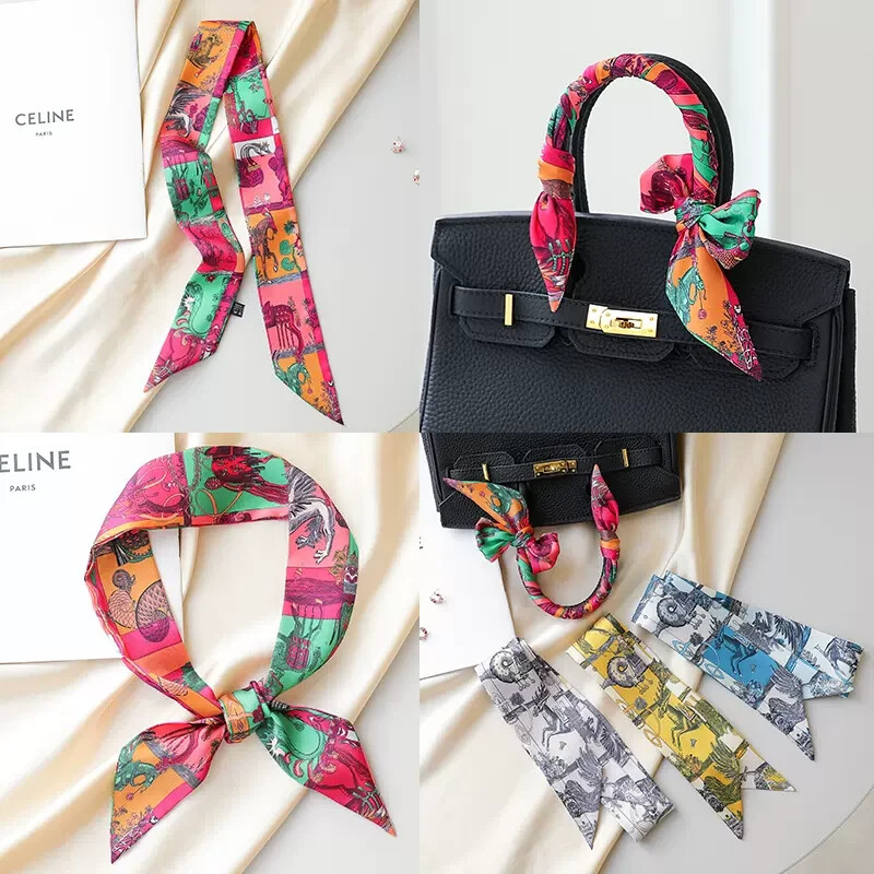 Scarf Ribbon Bag Handle Wrap Silk-Like Twill Satin Neck Hair Accessories gallery
