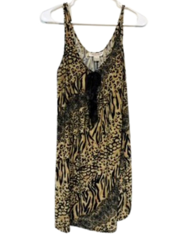 Morgan Taylor Intimates Medium Animal Print Chemise Sleep Dress Nightgown M