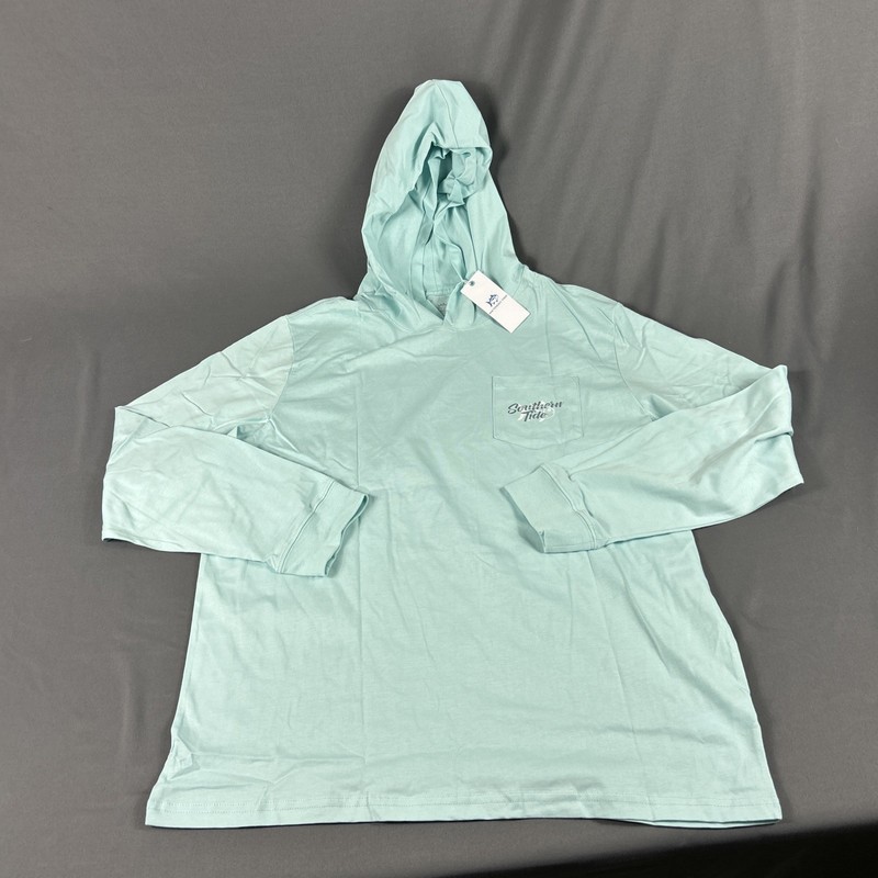 Southern Tide Golf Hoodie Pullover Graphic Print Large Wake Blue Cotton MSRP $99