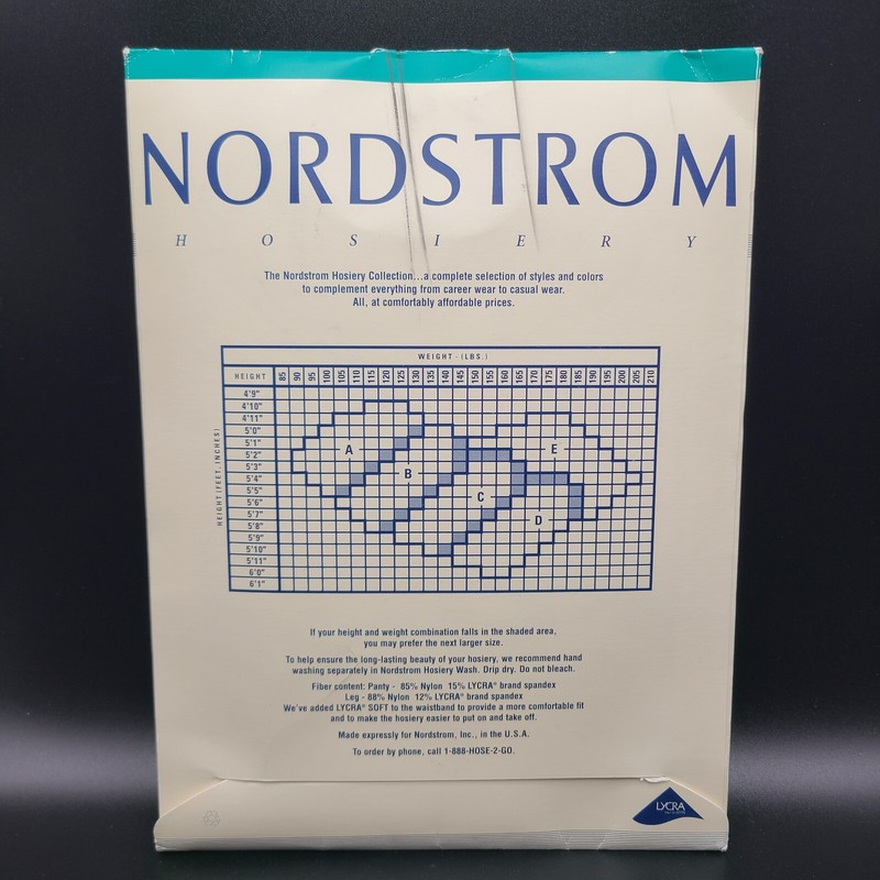 NOS Nordstrom Lycra Sheer Control Top Sandaltoe Hosiery Seashell Size B 175 gallery