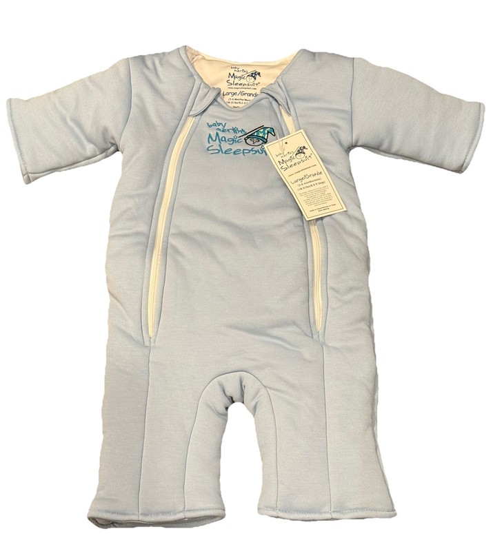 Baby Merlin’s Magic Sleepsuit Large 3-6 Month 1821 Lbs Blue Swaddle Zip Blanket