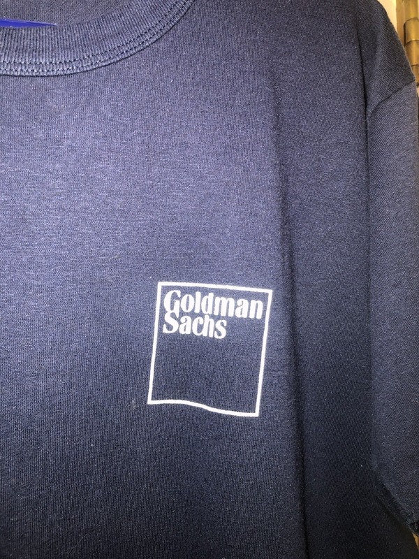 Vintage Goldman Sachs Logo Russell T-Shirt Size Large Made In USA VERY RARE 80s gallery
