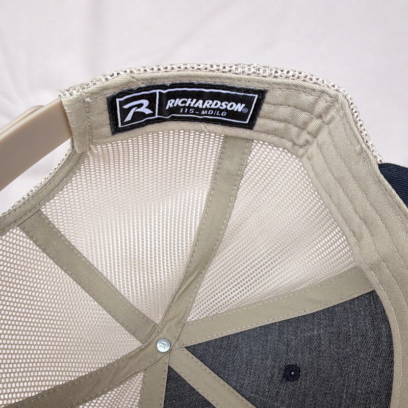 Richardson Mesh Back Trucker Hat Adjustable Navy/Beige Longhorn Patch Men’s gallery