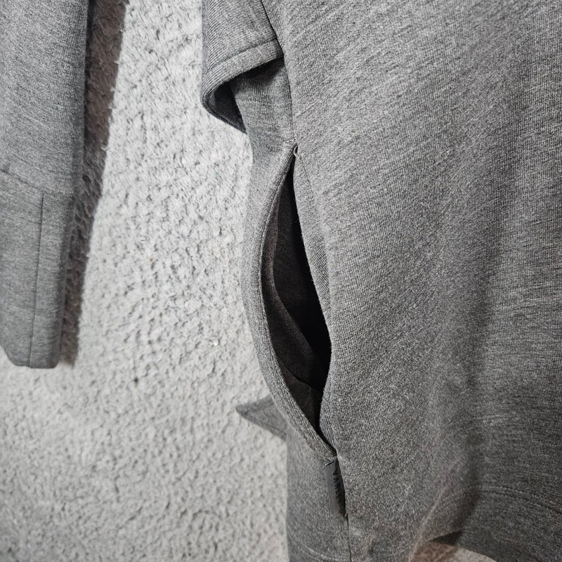 Varley Anset Jacket Grey Lightweight Doubleface Belted Snap Front Womens Large gallery