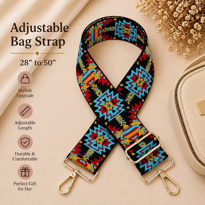 Purse Strap Replacement Crossbody Adjustable Woven Bag Strap