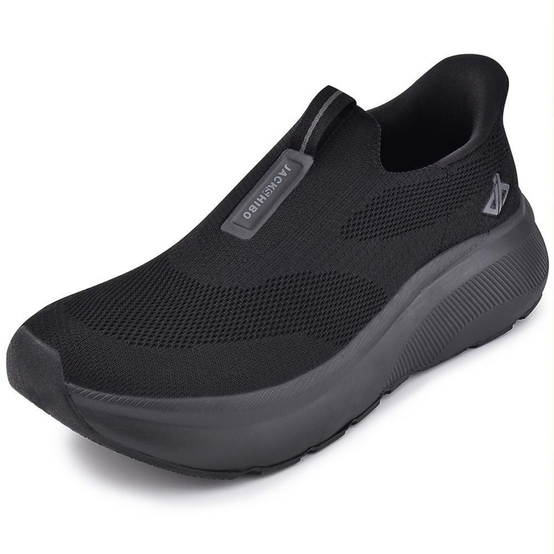 JACKSHIBO Mens Wide Toe Box Shoes Free up Hands Arch Support Orthopedic Sneakers