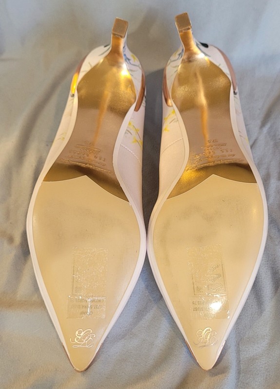 Ted Baker Women’s Pointed Toe Slip-On Stiletto Pump Pink Floral Bow size 7 gallery