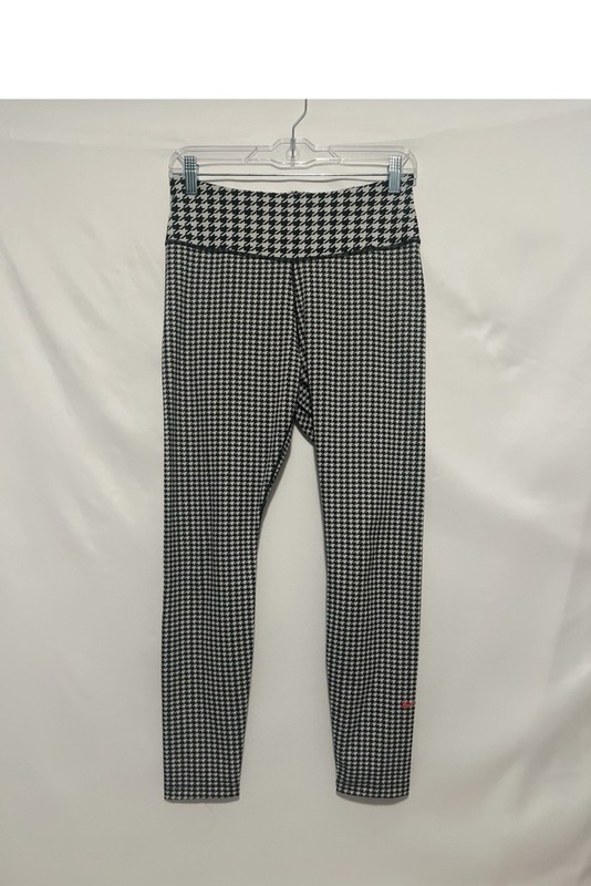 Nike One Icon Clash Houndstooth Leggings Medium Black White Dri-FIT 7/8 Athletic