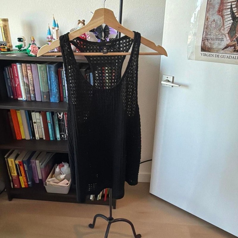 Aqua Black Swim Cover Up Dress Women’s Large