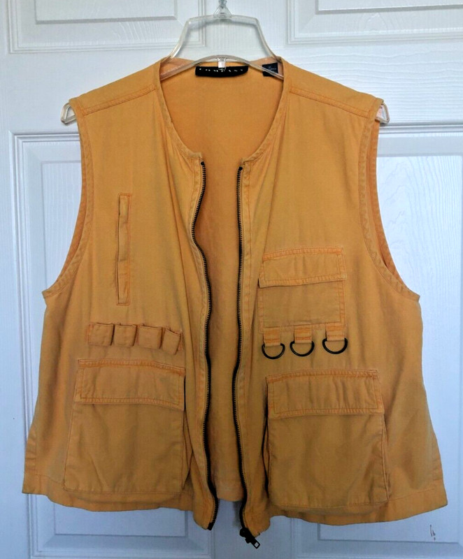 Women's Vintage 90's Designer Cargo Travel Vest - 13 Pockets/Tie-outs Cotton - L gallery