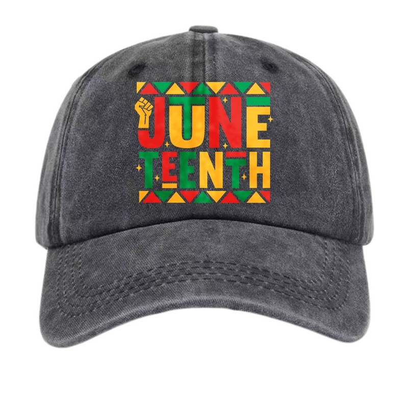 Juneteenth Unity Washed Cap Unisex Black Community Celebration Adjustable Hat