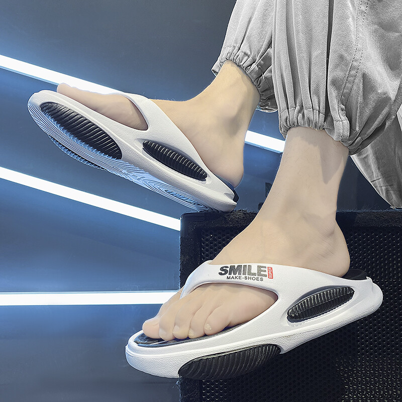 Men's Flip Flops Thick Soft Sole Non-Slip Indoor Outdoor Slippers EVA Platform gallery