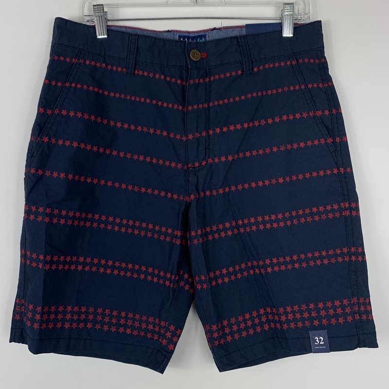 NWT Charleston Threads Shorts Mens Size 32 Chino Bermuda 100% Cotton Stars NWT