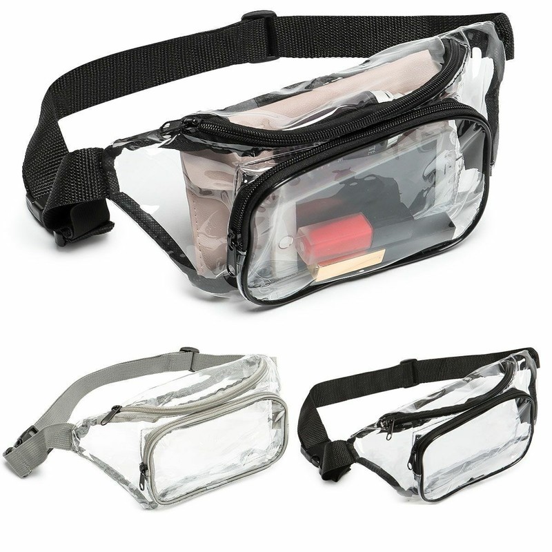 Outdoor Clear Zip Sling Bag Transparent Shoulder Crossbody Adjustable Backpack