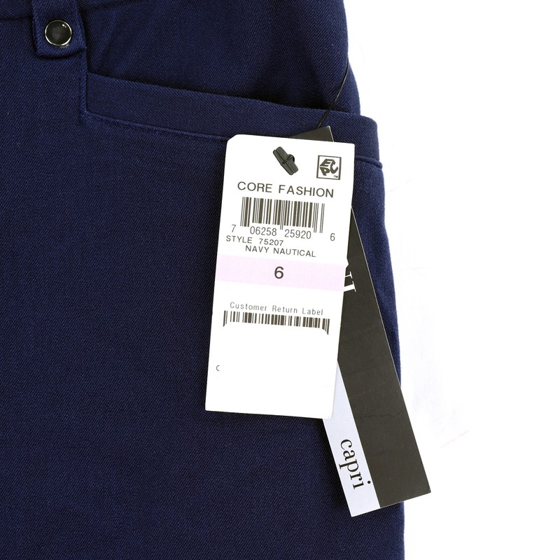 Alfani Women's Tummy Control Capri, Size 6, Navy gallery