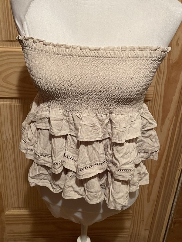 NEW Ocean Drive Ruffled Smocked Tube Top ~ Can Also Be Worn As Skirt Size Small