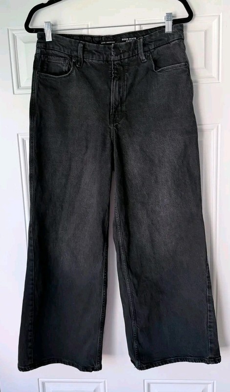 Good American Women’s High-Rise Loose Leg Black Jeans 10/30