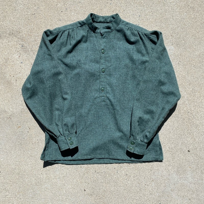 Vintage Wool Pullover Work Shirt Green M/L Workwear Smock 30s? 40s? Antique