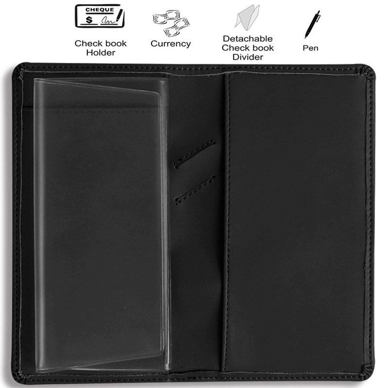 Sanlykate Leather Checkbook Cover for Men and Women, Check Book Case Card Holder gallery