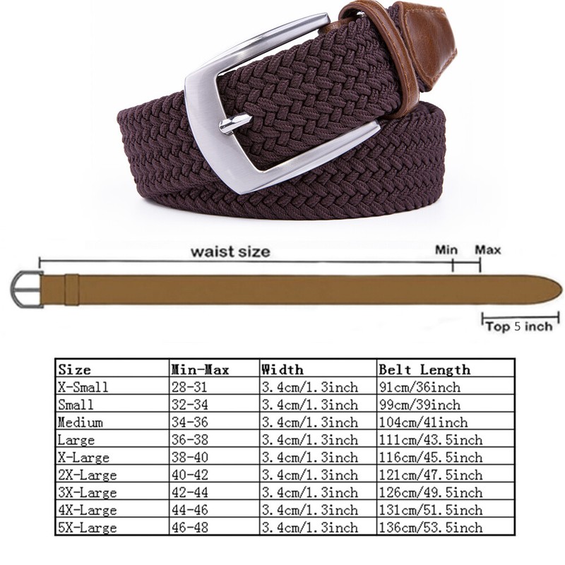 Elastic Fabric Braided Belt,Enduring Stretch Woven Belt for Unisex Men/Women/Jun gallery