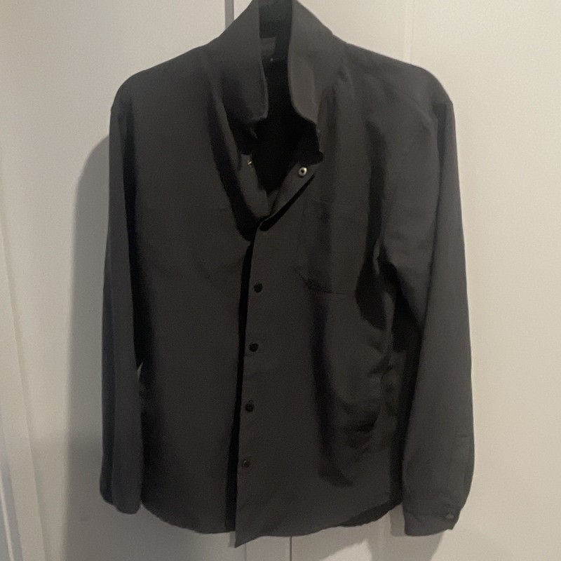 Ron Tomson Men’s Black Solid Dress Shirt Button-Down 40 17.5 36/37 Cuff