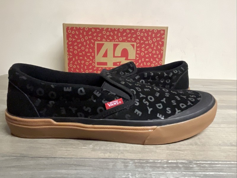 VANS BMX Slip-On Black/Gum Odyssey 40 Year Anniversary Shoes Men's Size 9.5 NEW gallery