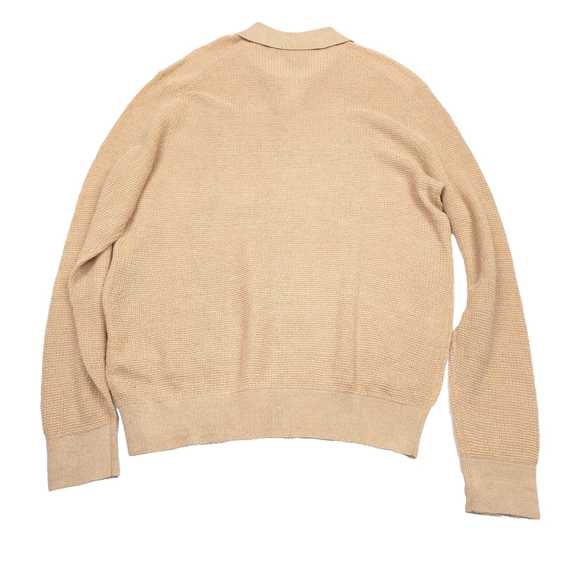 Polo Ralph Lauren Linen Sweater Polo Shirt Mens XL Beige Textured NWT gallery